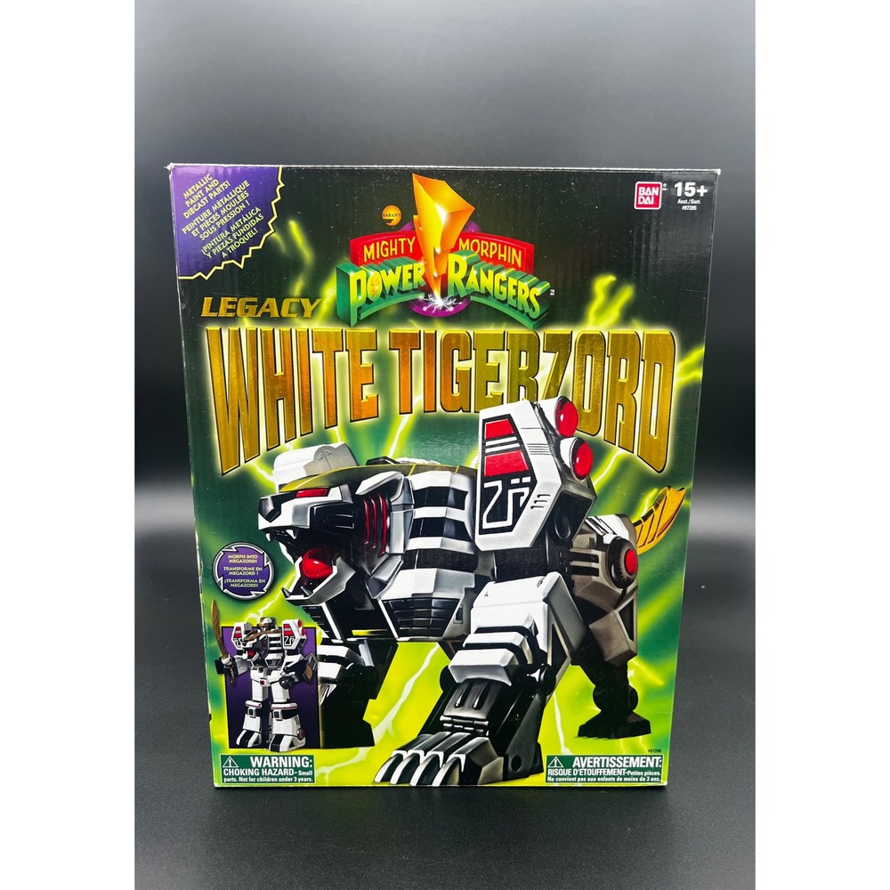 Bandai Power Rangers Legacy White Tigerzord Die-Cast Action Figure 97205 Boxed